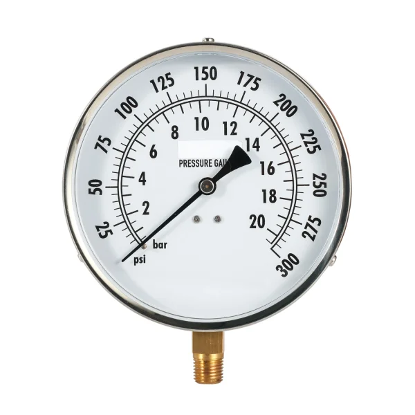 Fire Sprinkler Pressure Gauge 100 mm 300 psi 20 bar Dual Range