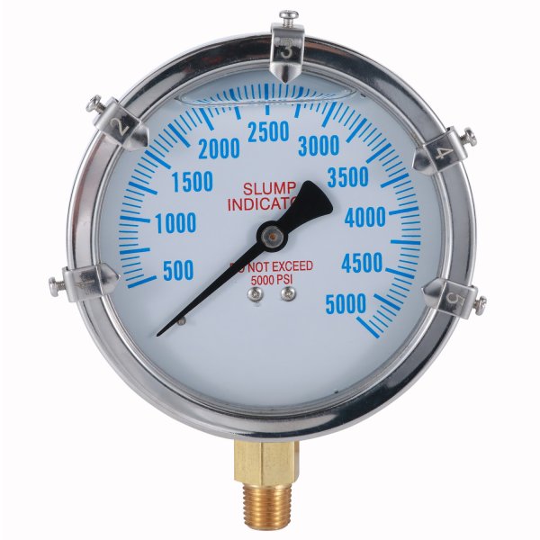 Pressure Gauge Slump Indicator 0 to 5000 psi